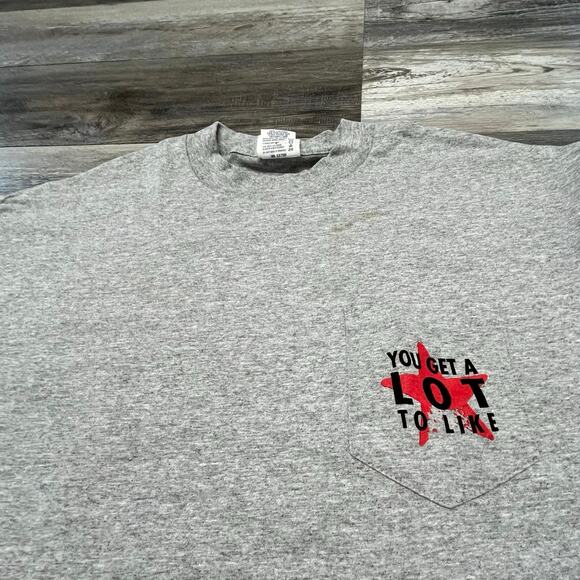 Vintage 90s Marlboro You Get A Lot To Like Gray T-Shirt Mens XL Pocket Tee USA - Picture 1 of 10